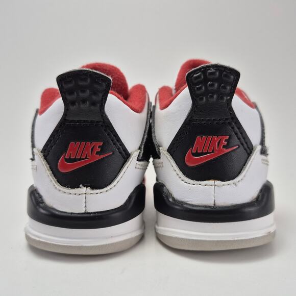 AIR JORDAN Retro 4 (TD) "Fire Red" Toddler Shoes Size 4C - Picture 4 of 10